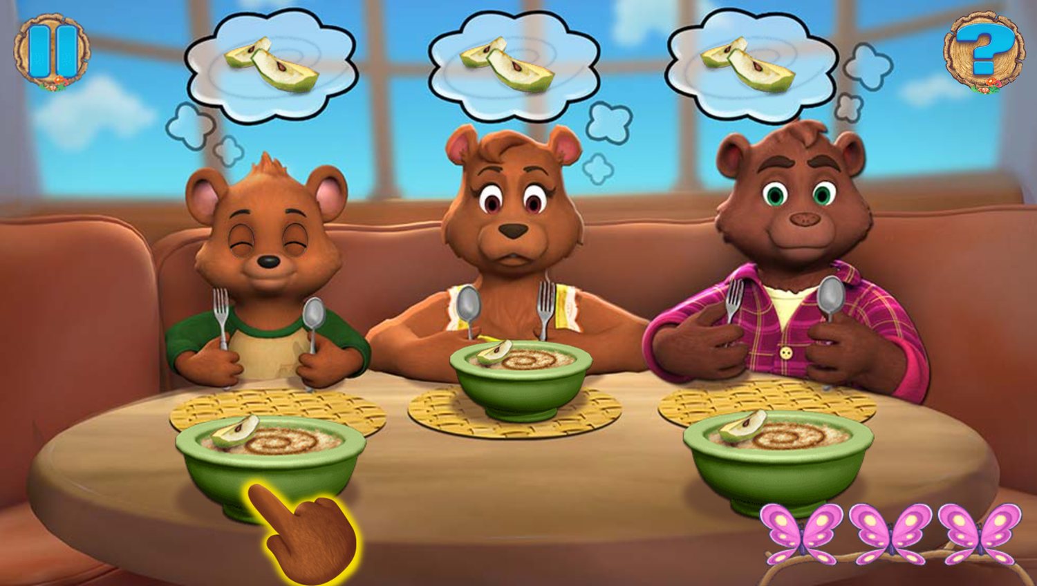 Goldie and Bear Fairy Tale Forest Adventures Game Giving Food Play Screenshot.
