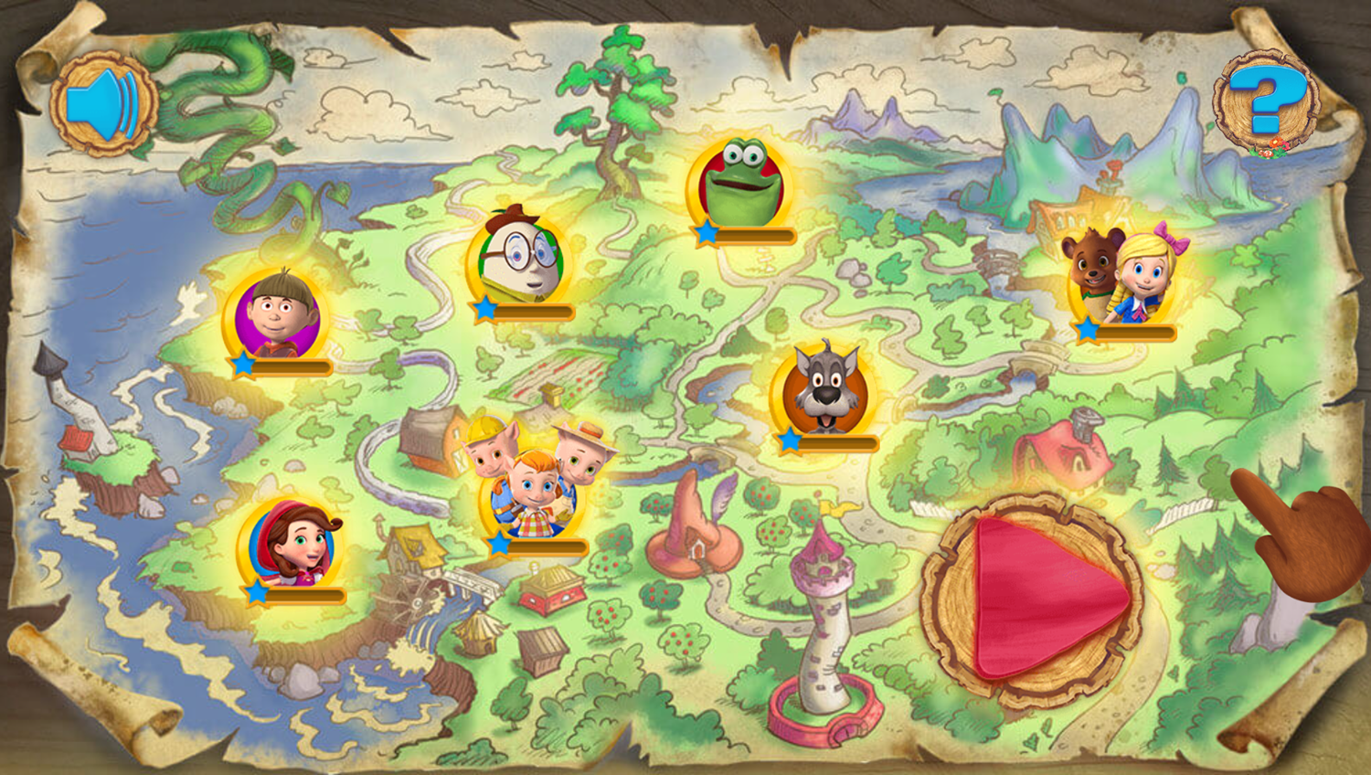 Goldie and Bear Fairy Tale Forest Adventures Game Map Stages Screenshot.