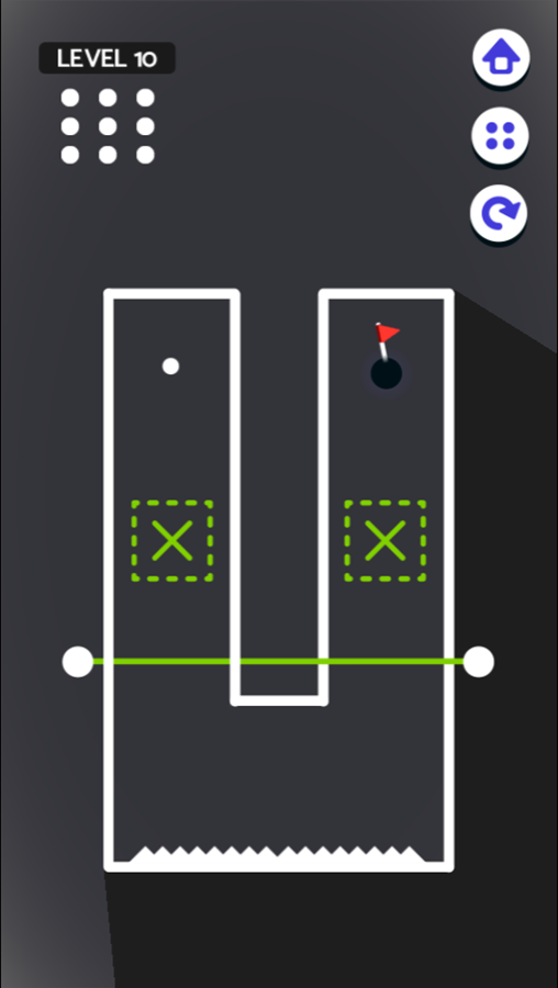 Golf Field 2 Game Level With 2 Green Boxes Screenshot.