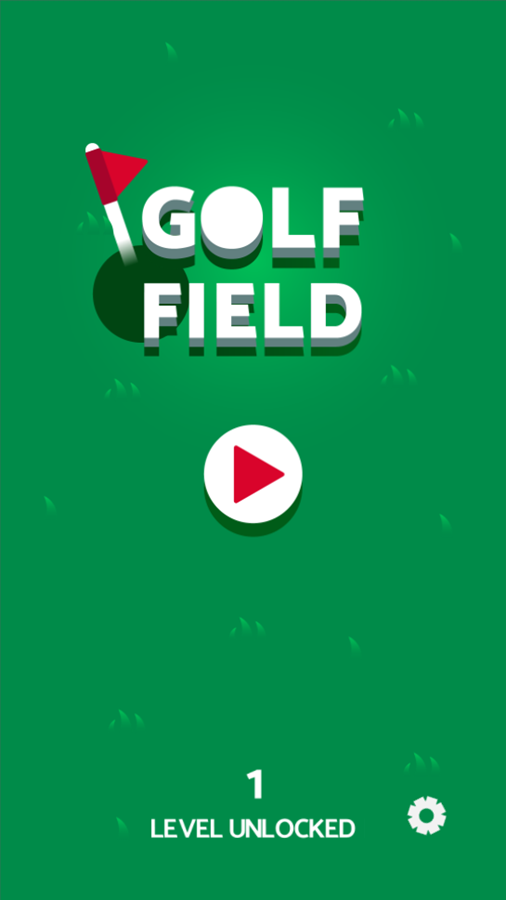 Golf Field Game Welcome Screen Screenshot.