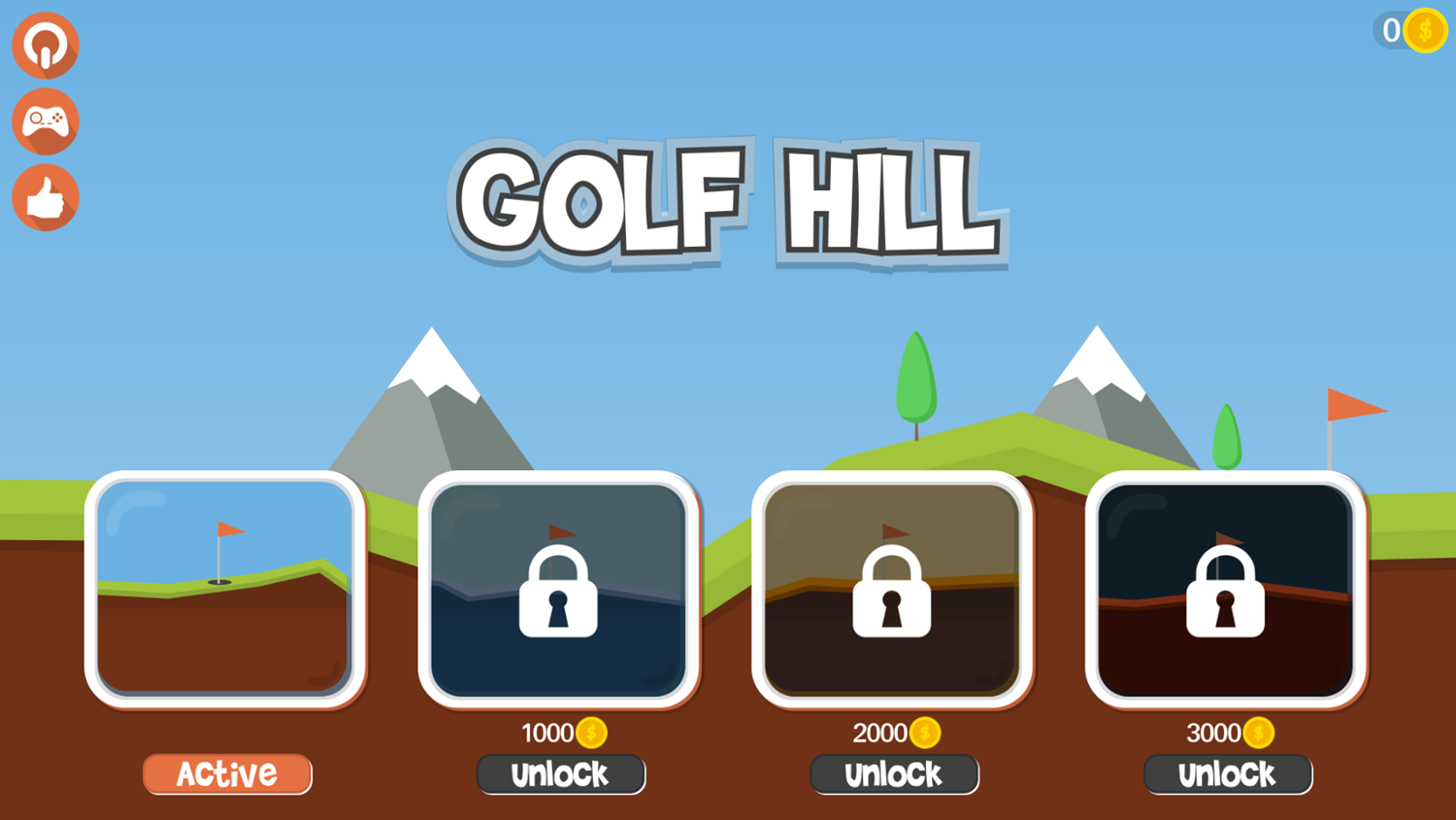 Golf Hill Game Welcome Screen Screenshot.