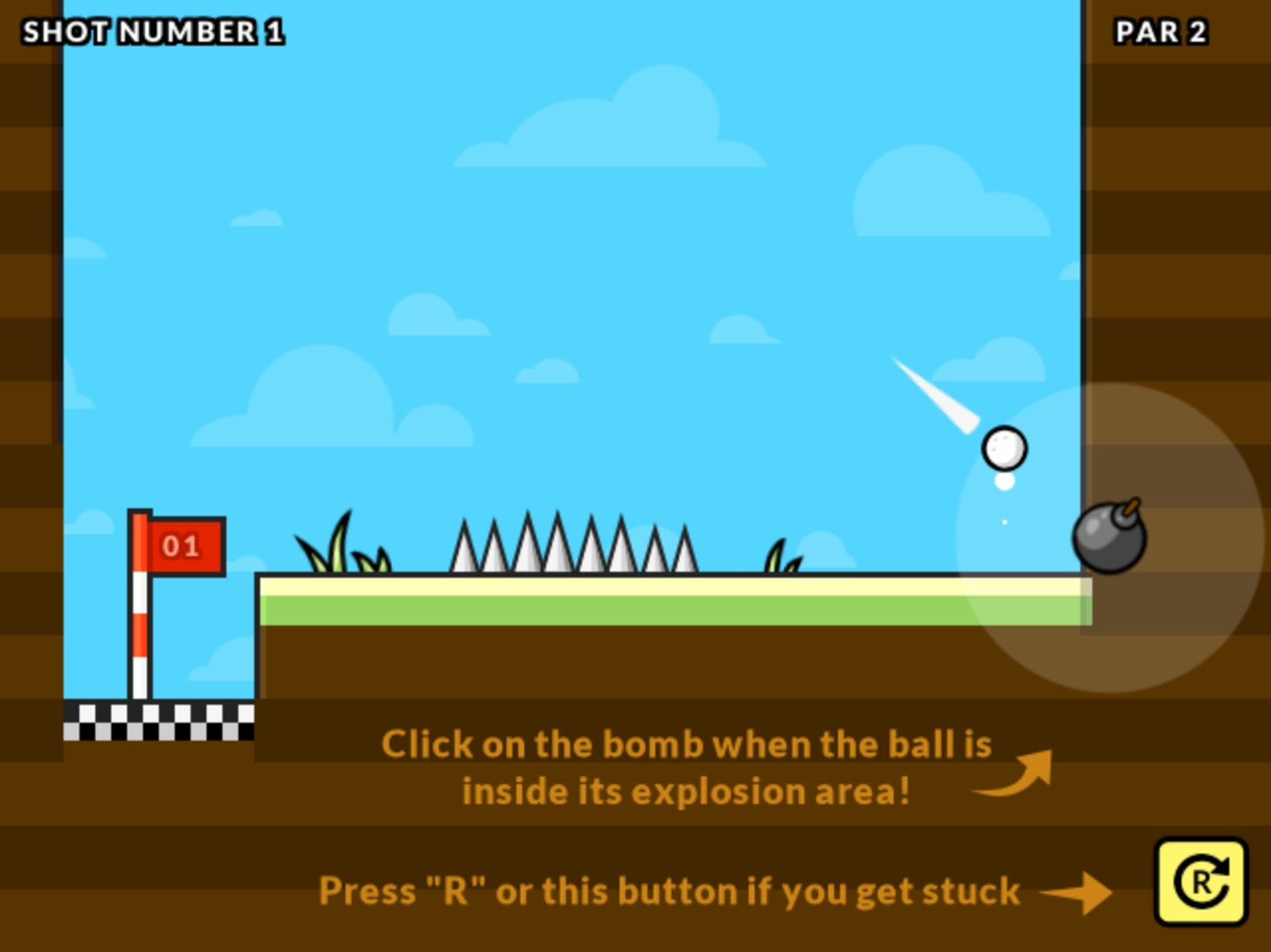 Golf is a Blast Game How To Play Screenshot.