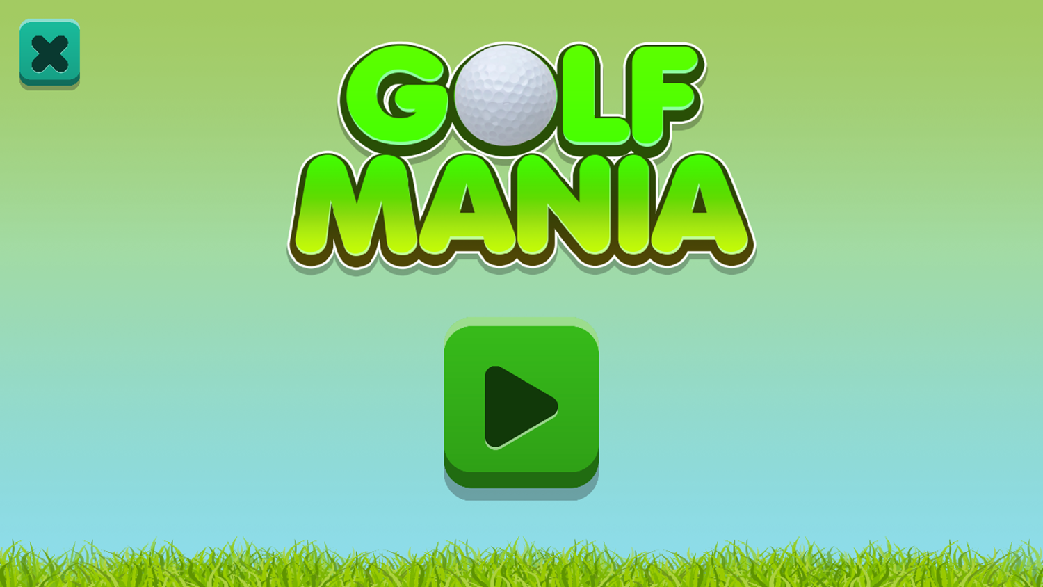 Golf Mania Game Welcome Screen Screenshot.