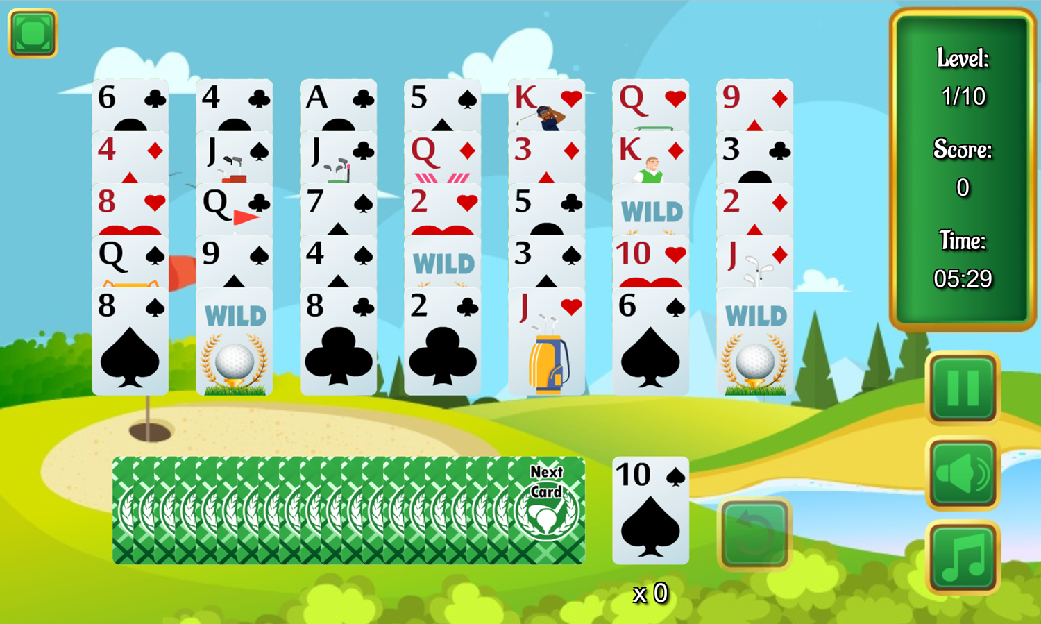 Golf Solitaire Pro Game Screenshot.