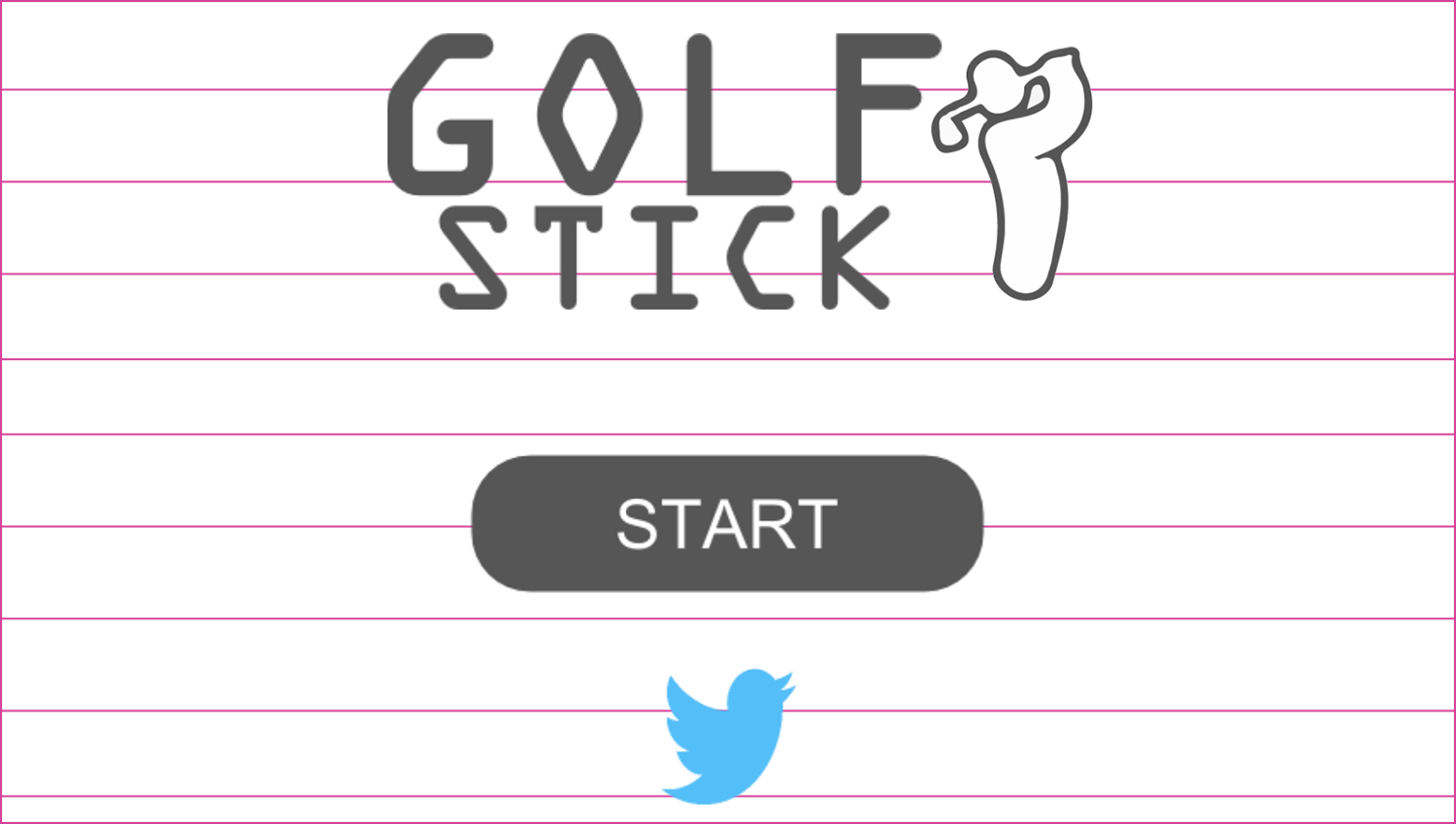 Golf Stick Game Start Screen.