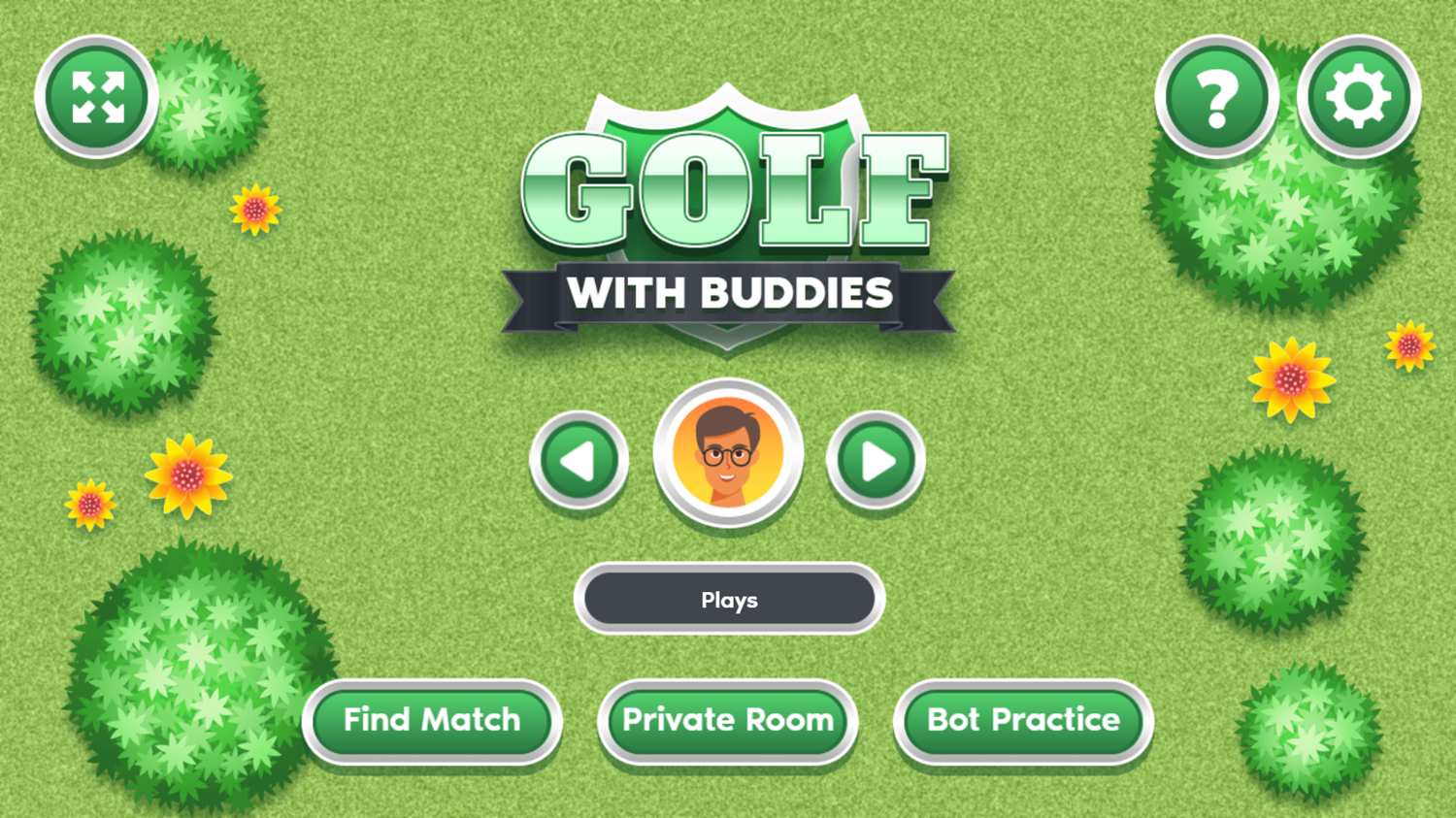 Golf With Buddies Game Welcome Screen Screenshot.