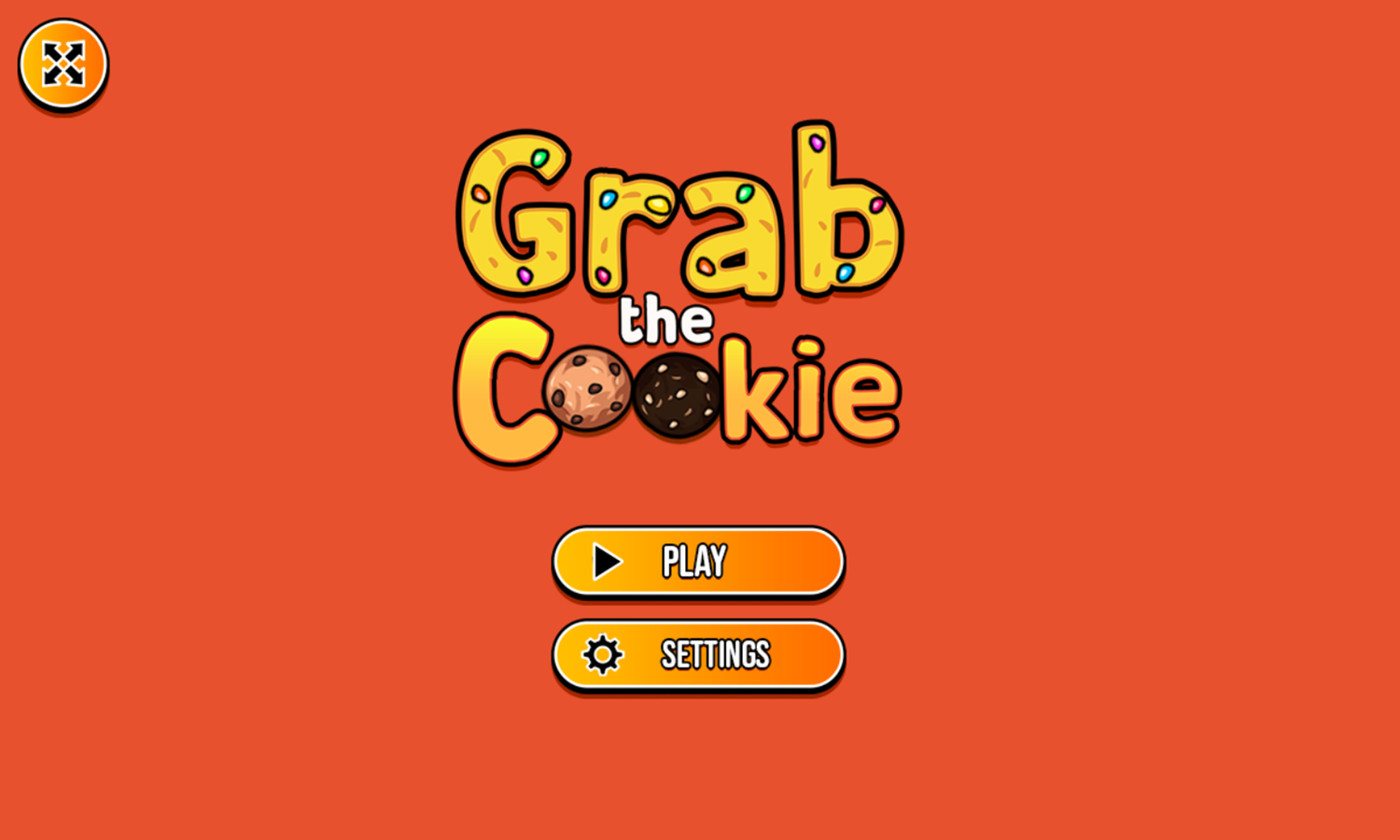 Grab The Cookie Game Welcome Screen Screenshot.