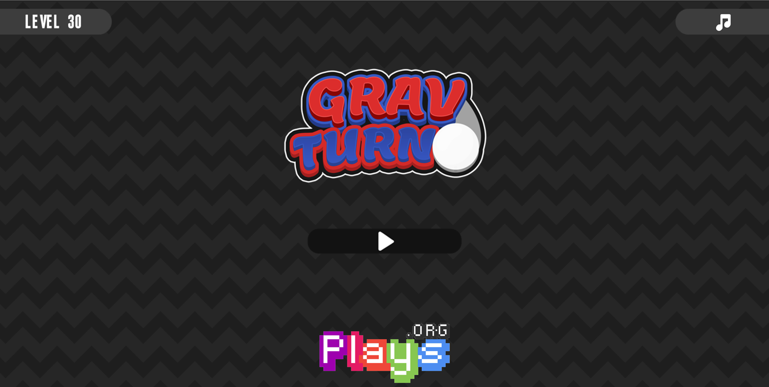 Grav Turn Game Welcome Screen Screenshot.