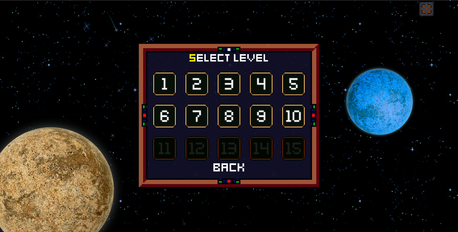 Gravity Escape Level Select Screen Screenshot.