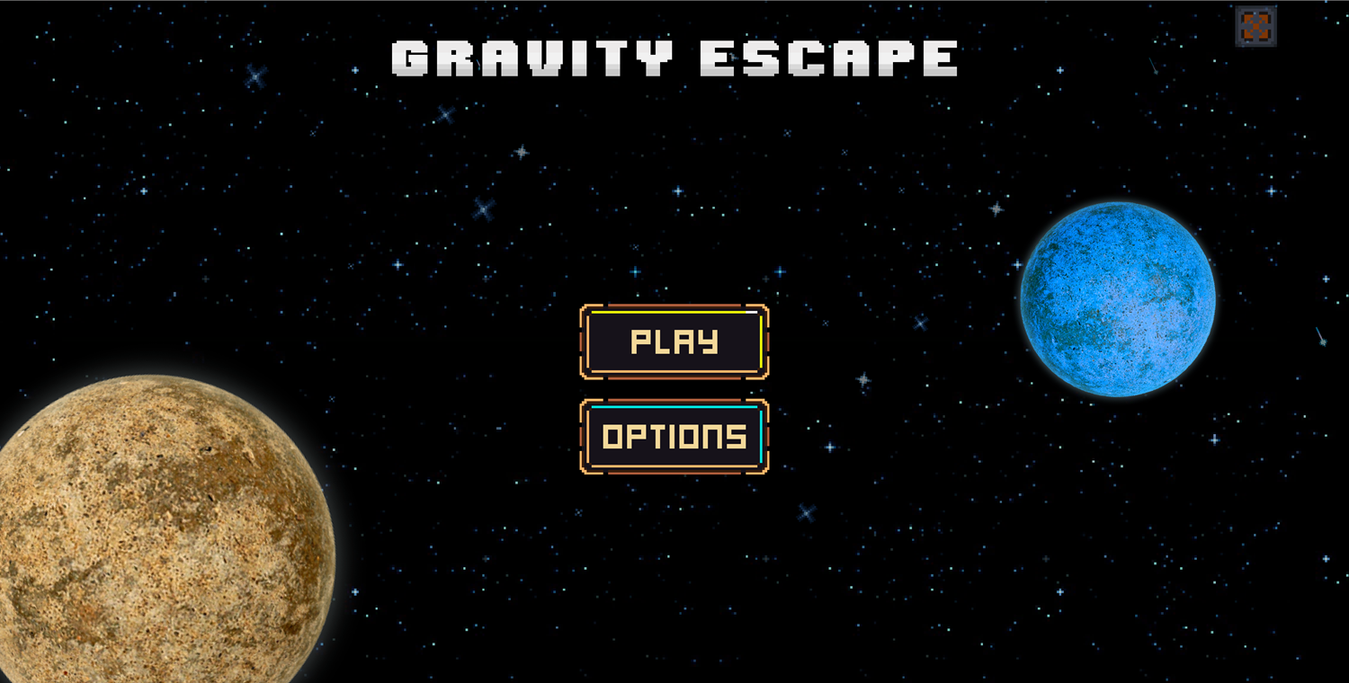 Gravity Escape Welcome Screen Screenshot.