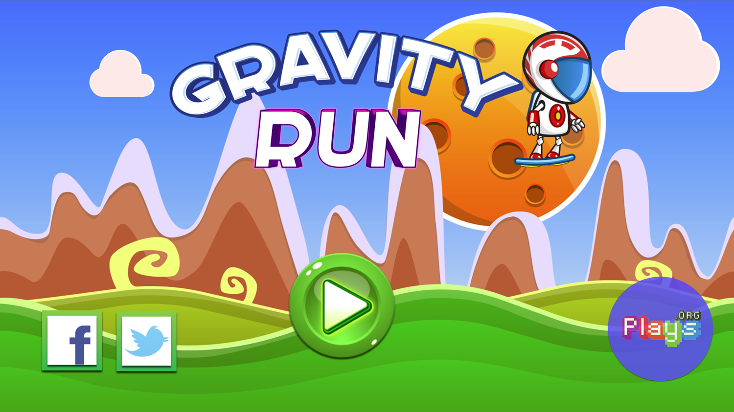 Gravity Run Guy Game Welcome Screen Screenshot.