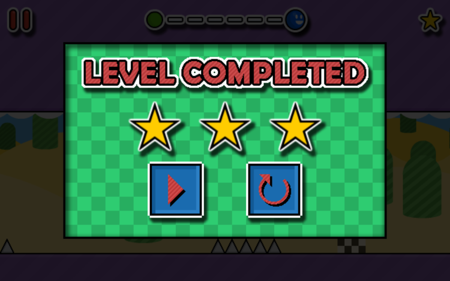 Gravity Run Game Level Completed Screenshot.
