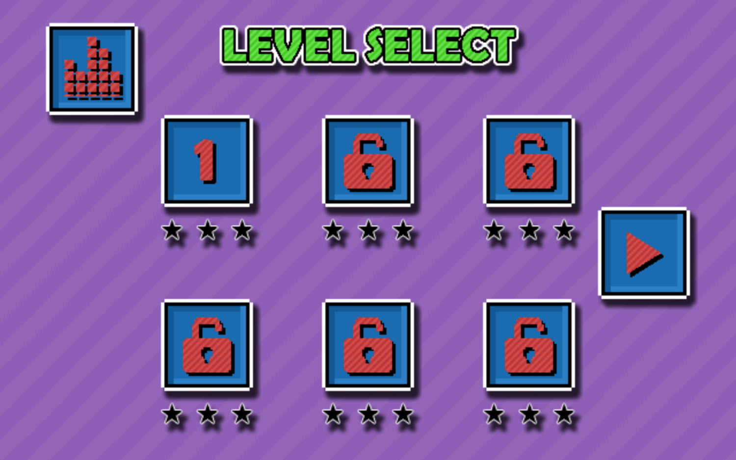 Gravity Run Game Level Select Screenshot.