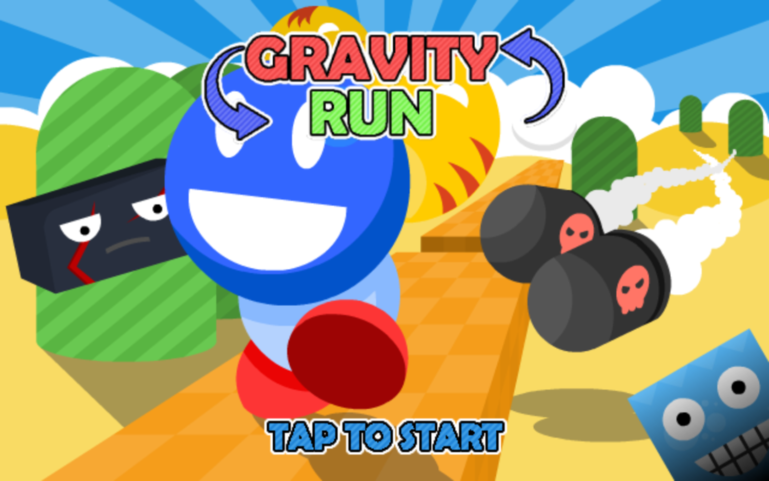 Gravity Run Game Welcome Screen Screenshot.
