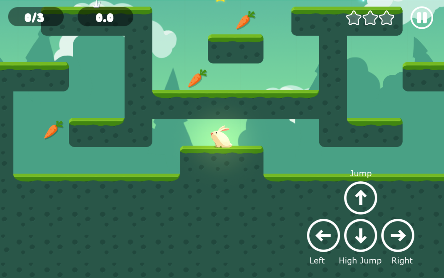 Greedy Rabbit Game Carrot World Screenshot.
