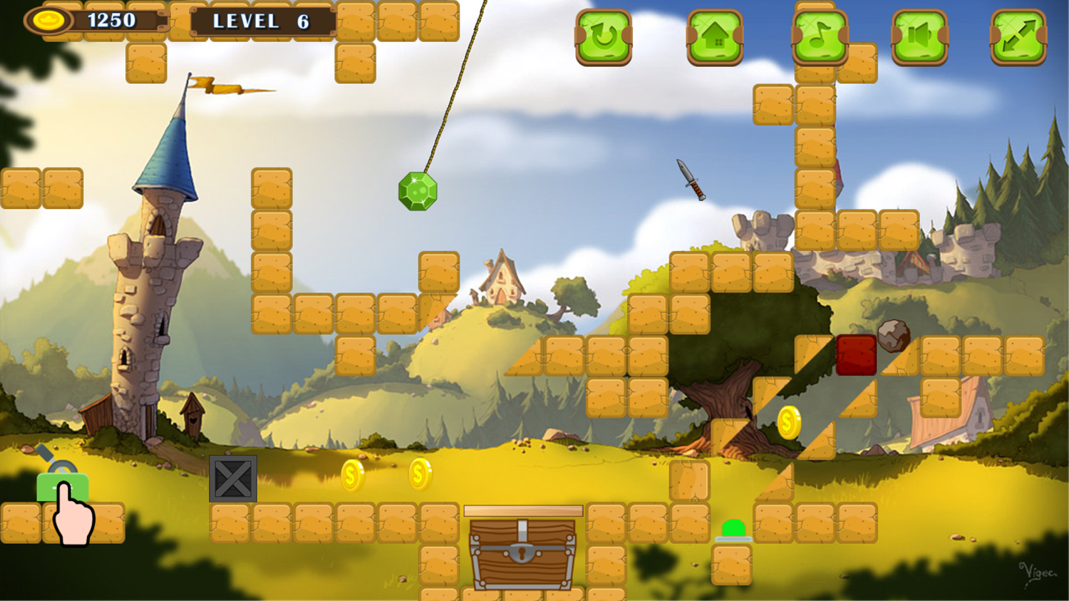 Green Diamond Game Level Progress Screenshot.