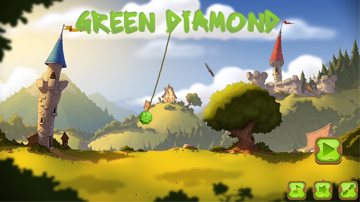 Green Diamond Game Welcome Screen Screenshot.