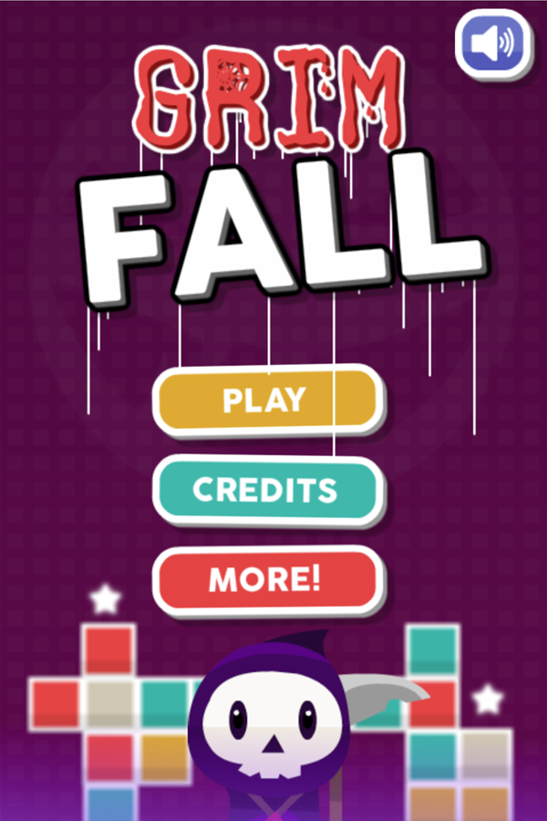 Grim Fall Game Welcome Screen Screenshot.