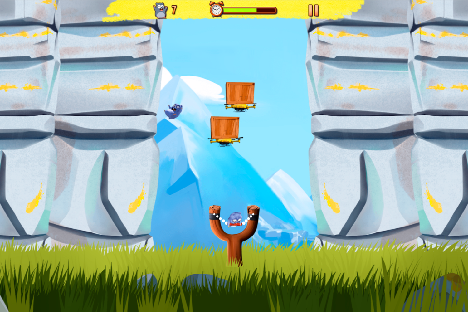 Grizzy and the Lemmings Lemmings Sling Game Play Screenshot.