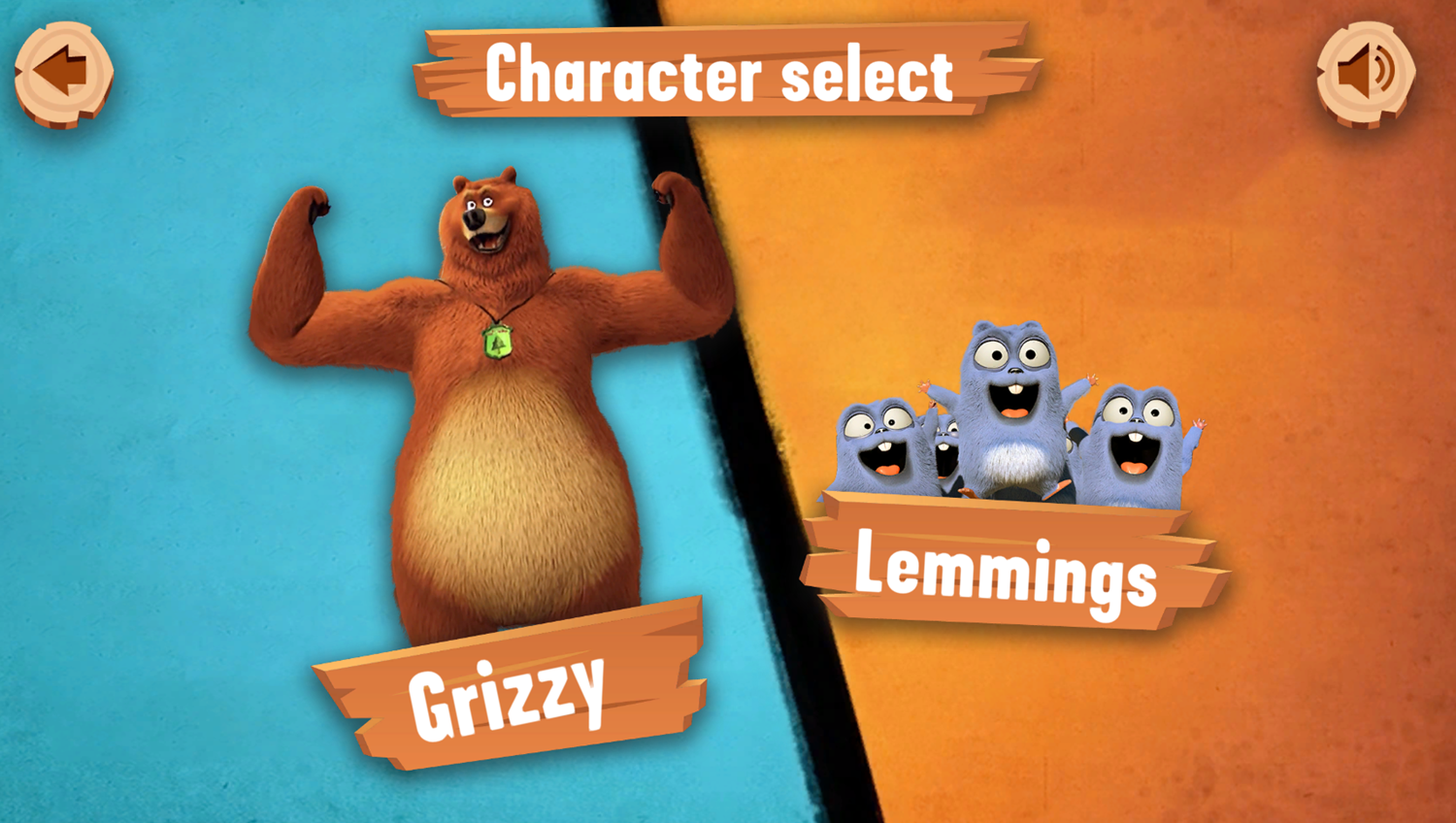 Grizzy and the Lemmings Yummy Run Game Welcome Screen Screenshot.