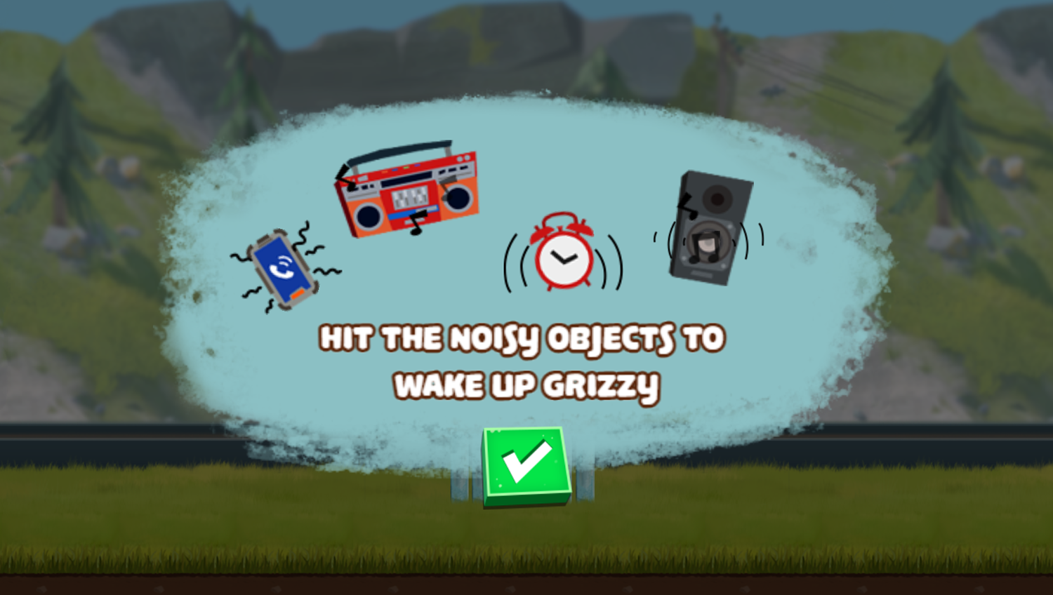 Grizzy and the Lemmings Lemmings Launch Game Goal Screenshot.