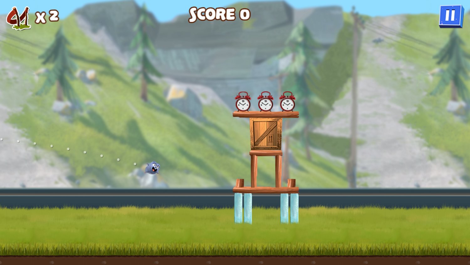 Grizzy and the Lemmings Lemmings Launch Game Play Screenshot.