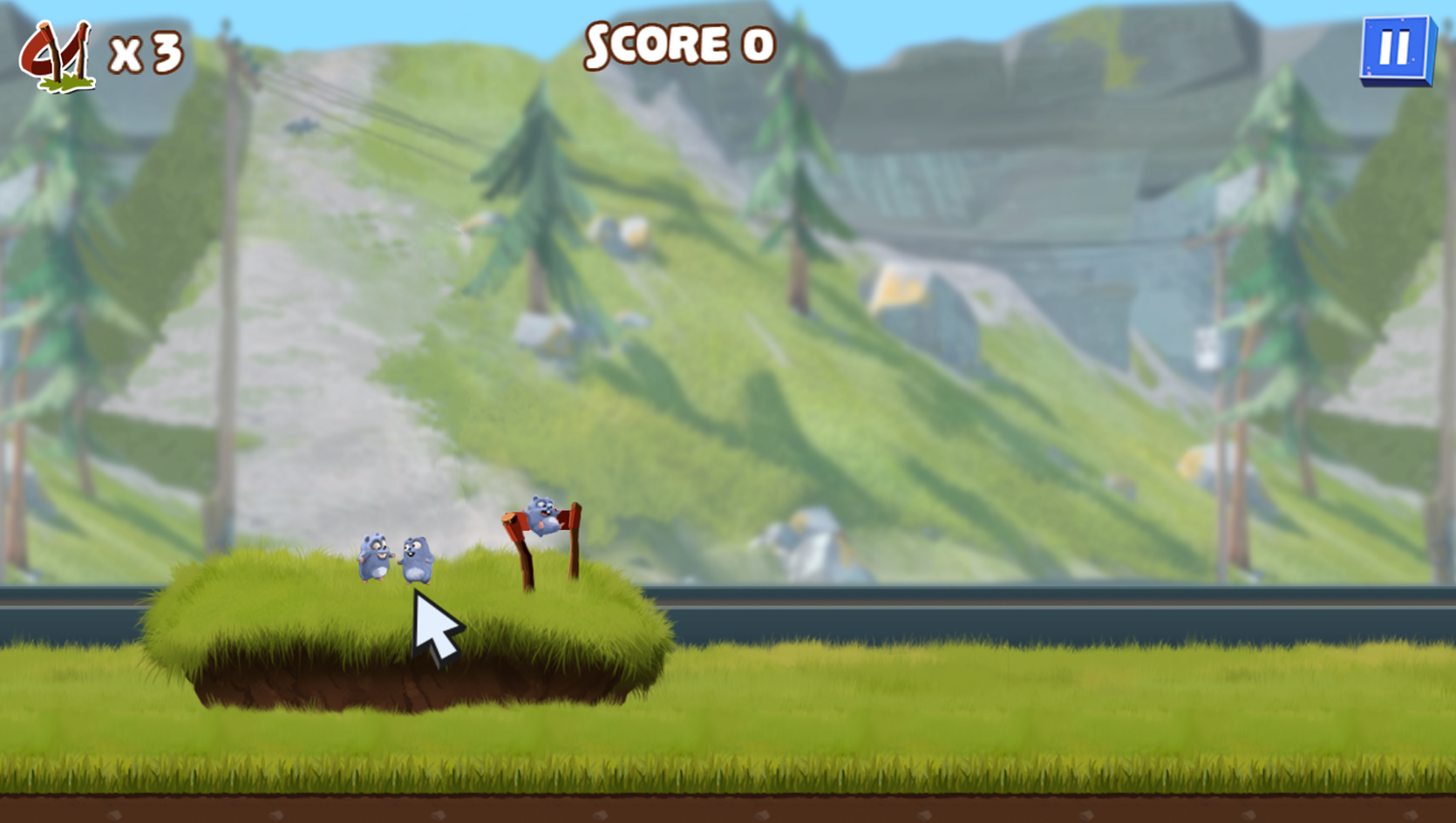 Grizzy and the Lemmings Lemmings Launch Game How To Play Screenshot.