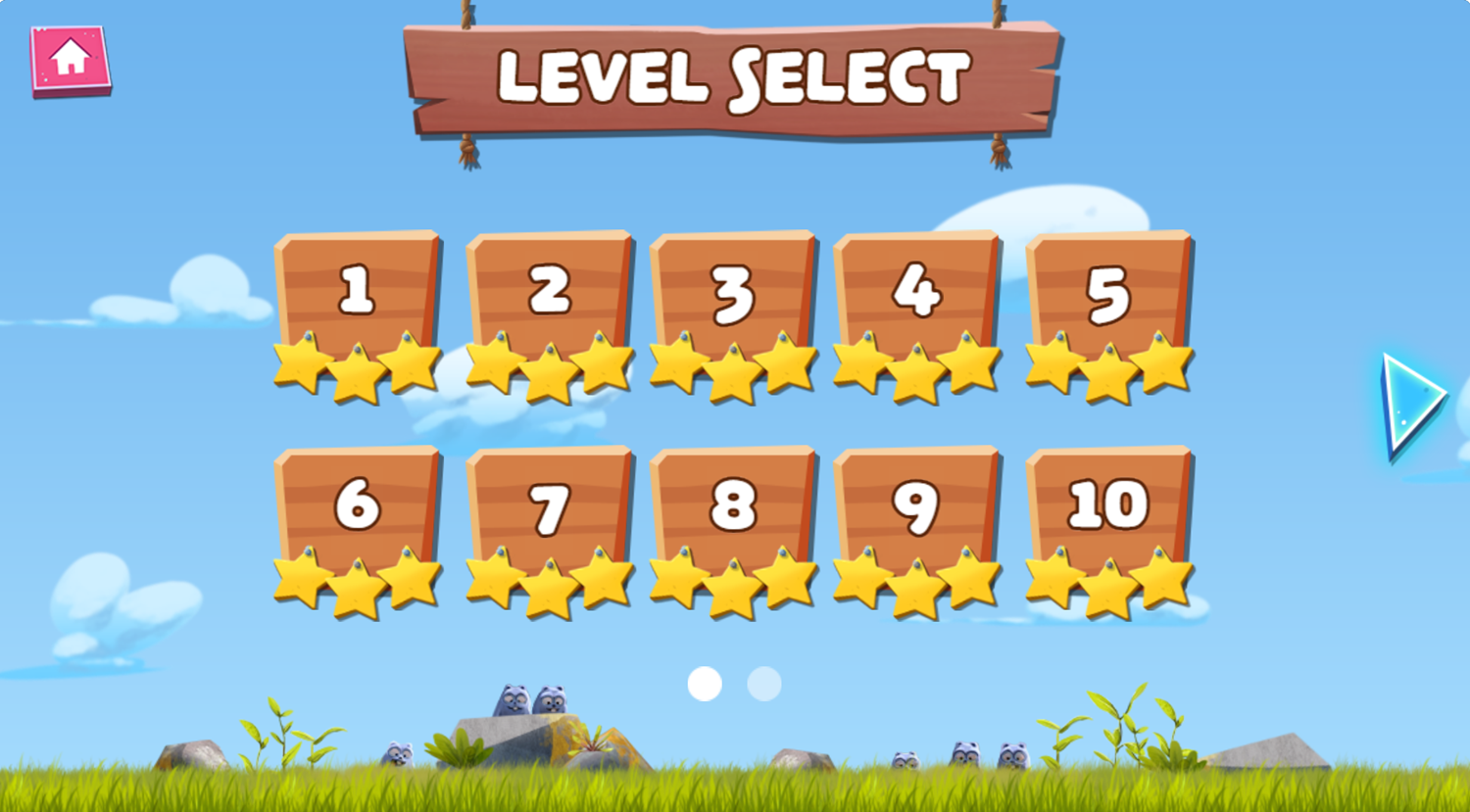 Grizzy and the Lemmings Lemmings Launch Game Level Select Complete Screenshot.
