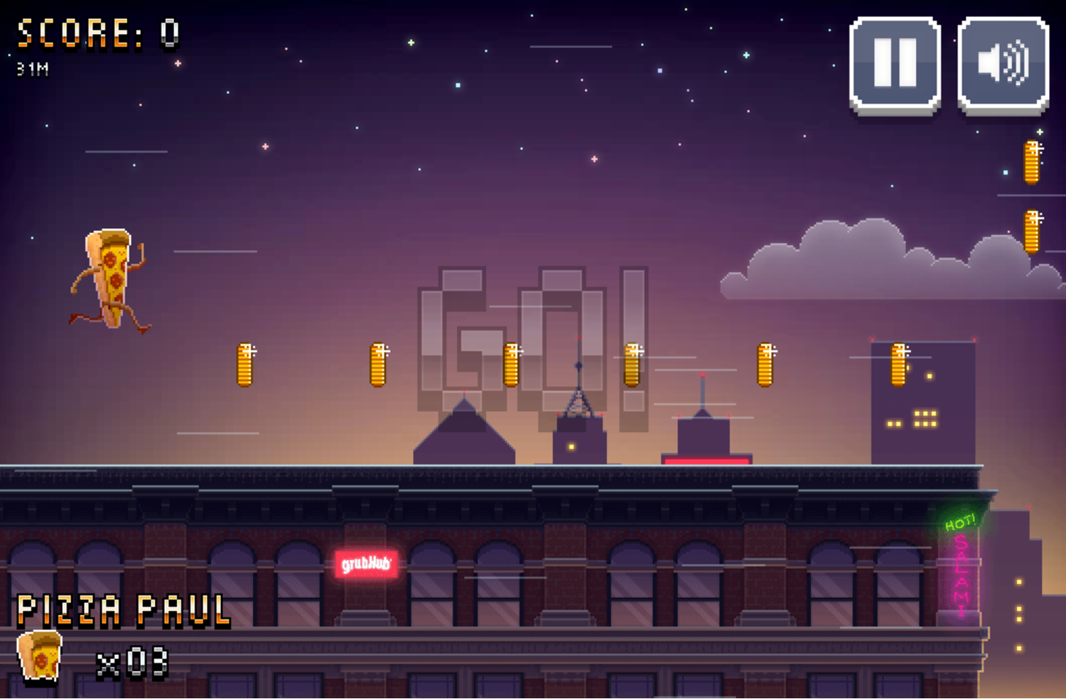 Grub Run Game Start Screenshot.