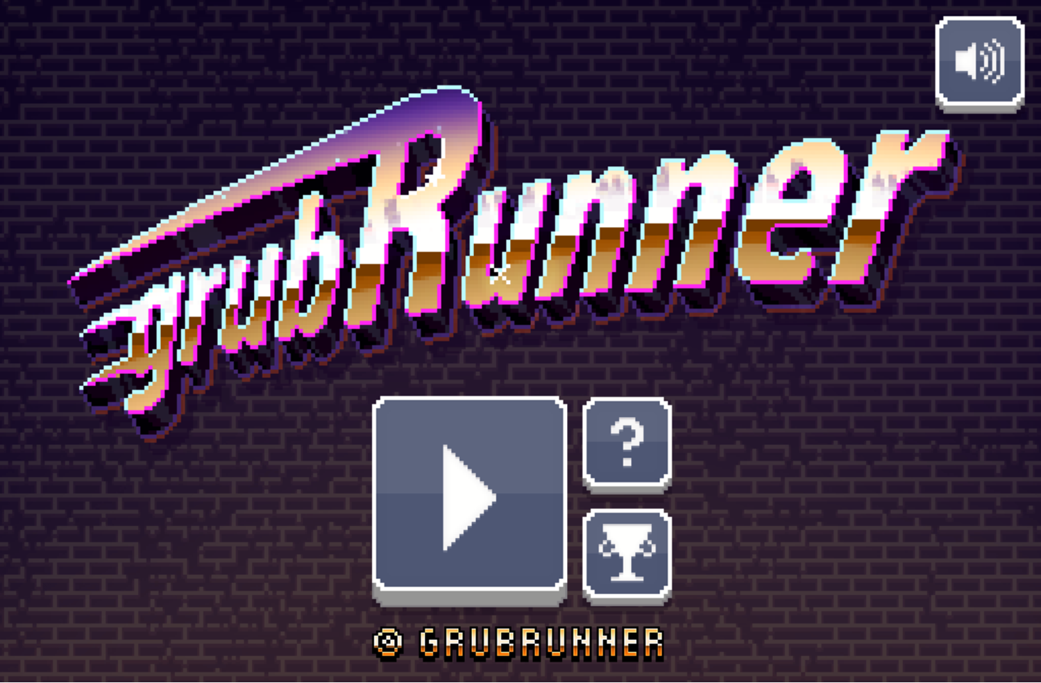 Grub Run Game Welcome Screen Screenshot.
