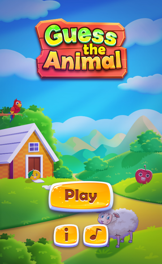 Guess The Animal Game Welcome Screen Screenshot.