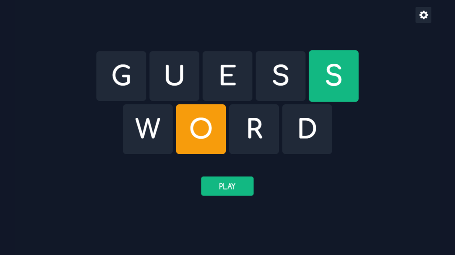 Guess Word Game Welcome Screen Screenshot.