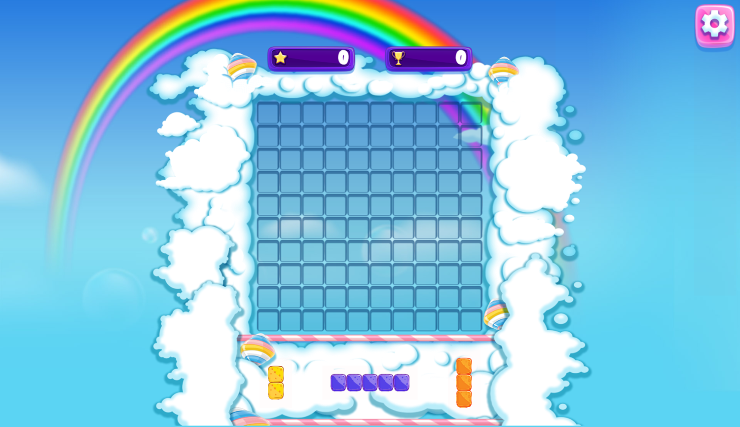 Gummy Blocks Game Start Screenshot.