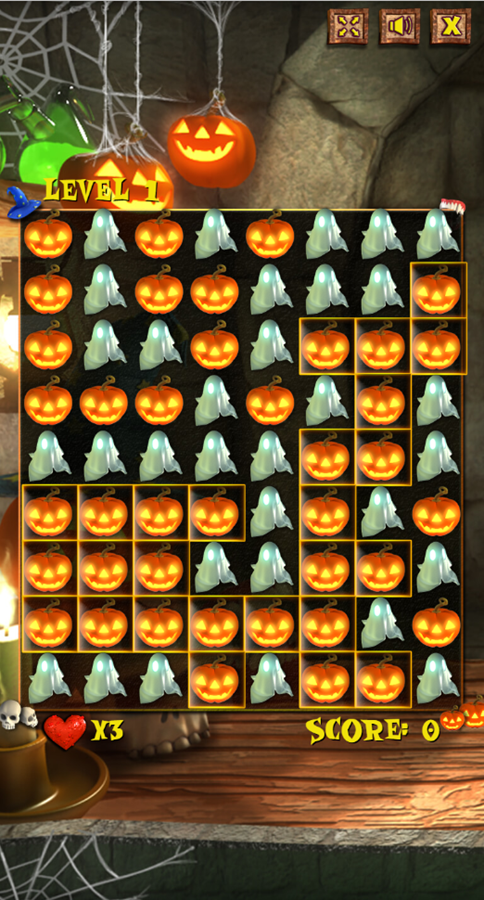 Halloween Breaker Game Start Screenshot.