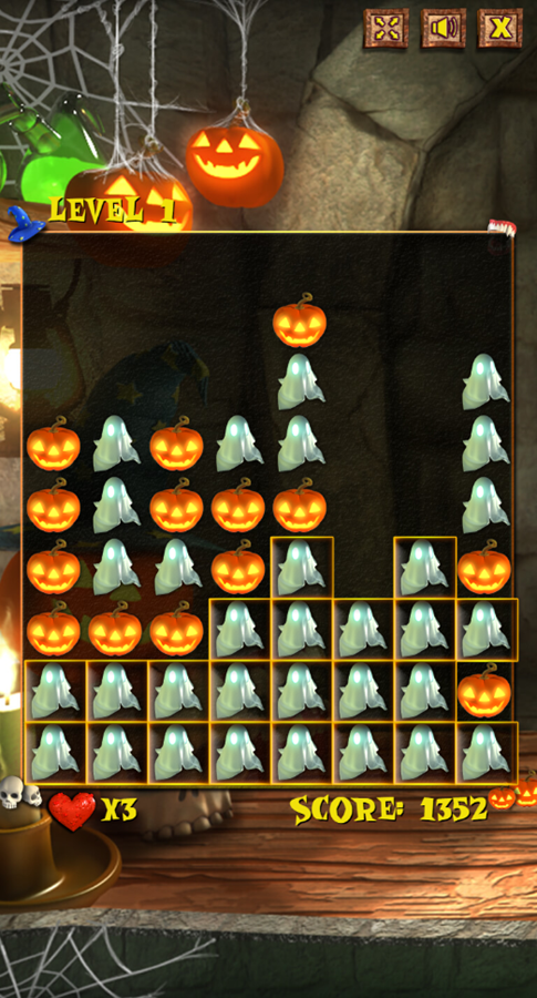 Halloween Breaker Game Solve Puzzle Screenshot.