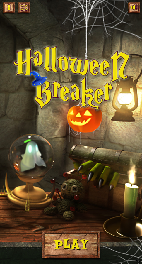 Halloween Breaker Game Welcome Screen Screenshot.
