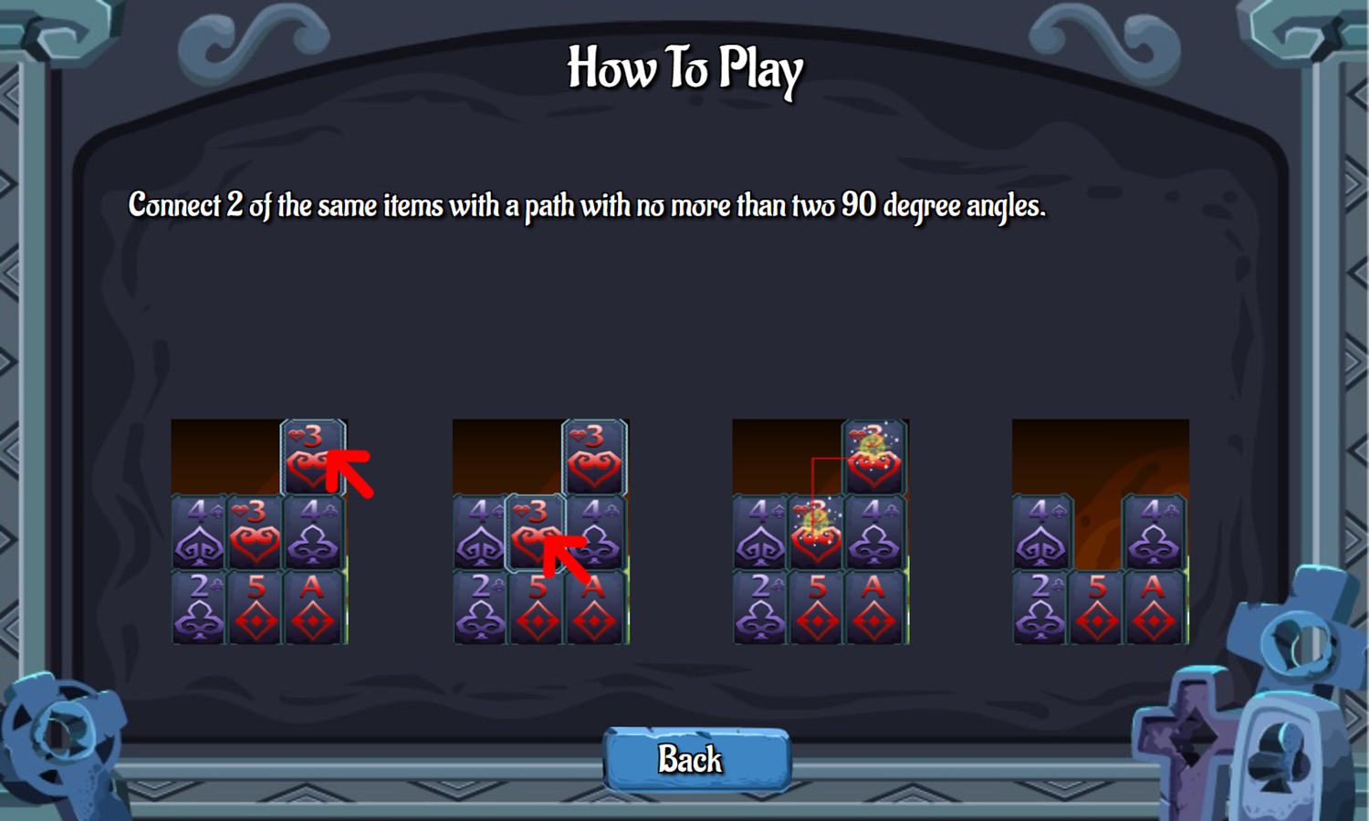 Halloween Card Connect Game How To Play Screenshot.