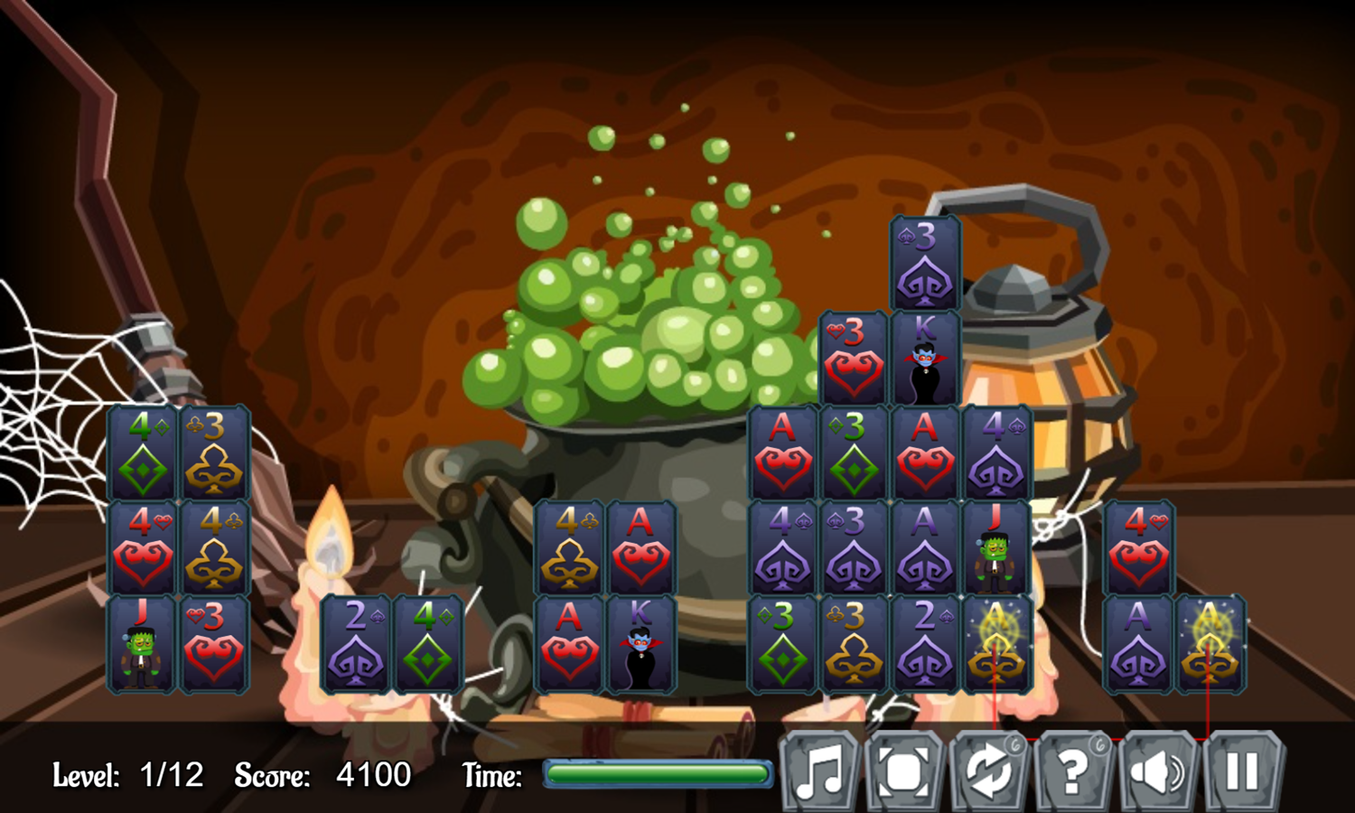Halloween Card Connect Game Level Progress Screenshot.