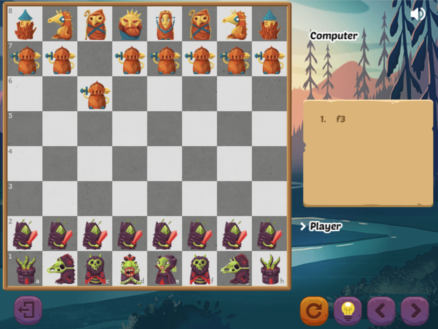 Halloween Chess Game Playing as Ghouls Screenshot.
