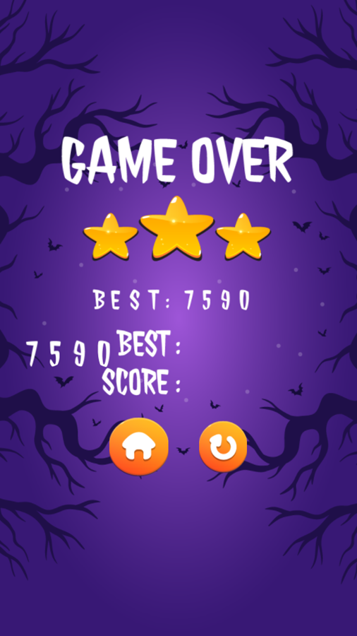 Halloween Connect Trick or Treat Game Over Screenshot.