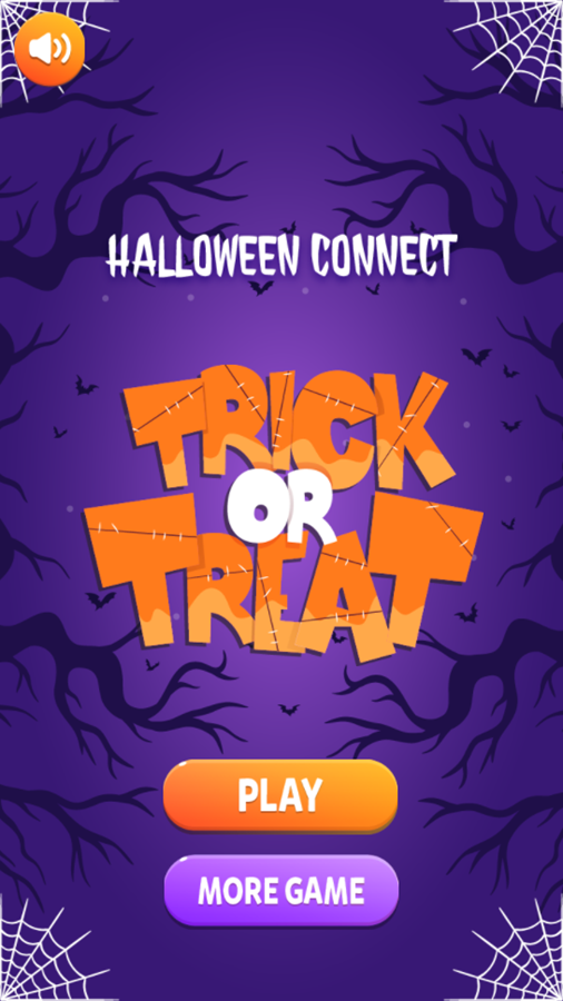 Halloween Connect Trick or Treat Game Welcome Screen Screenshot.