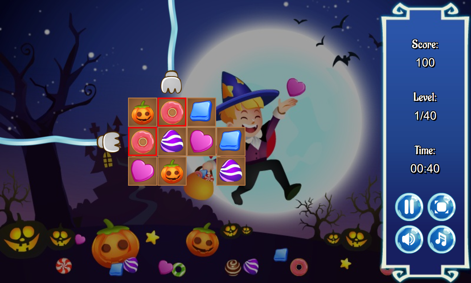 Halloween Grabbers Game Play Screenshot.