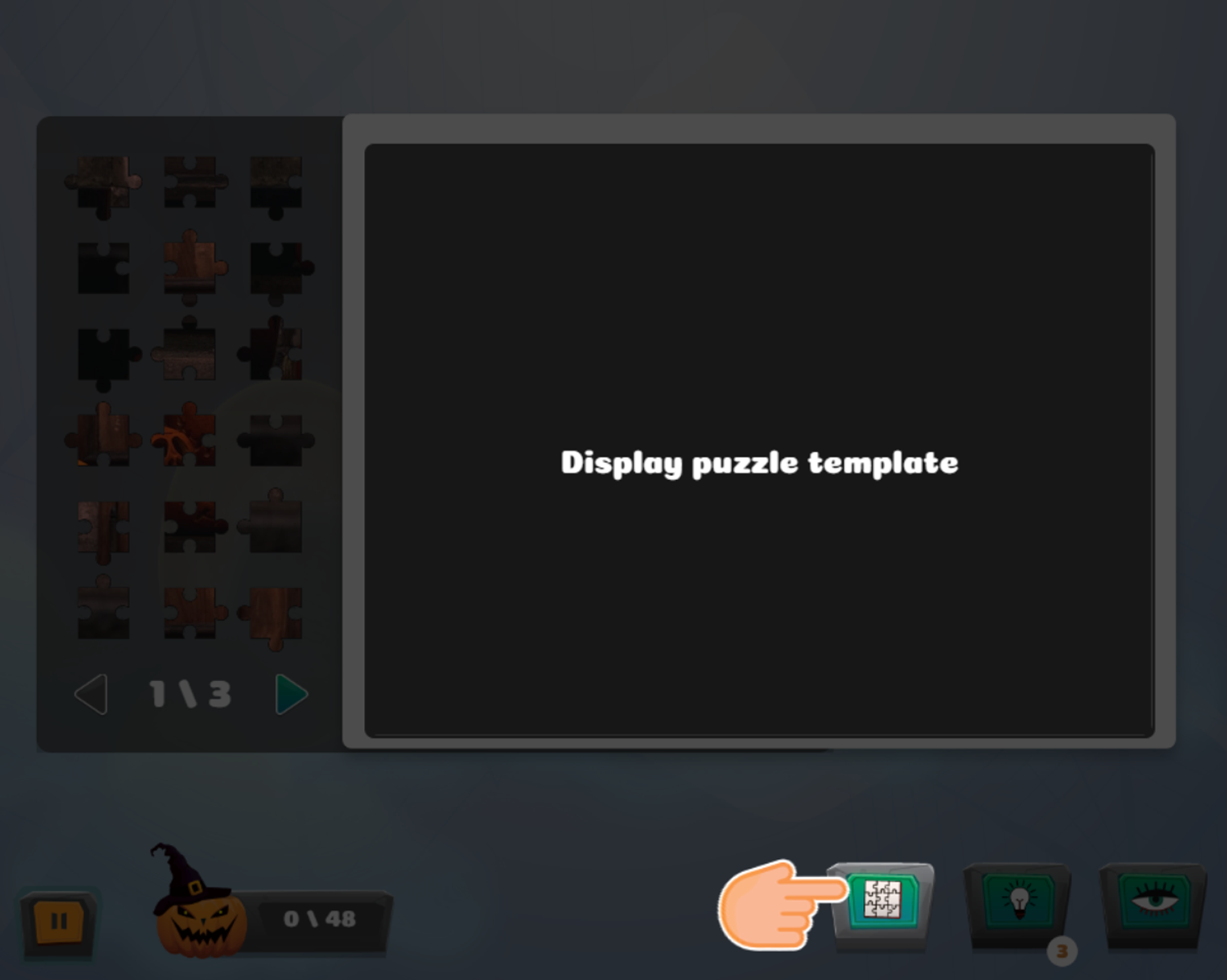 Halloween Puzzle Game Display Template Screenshot.