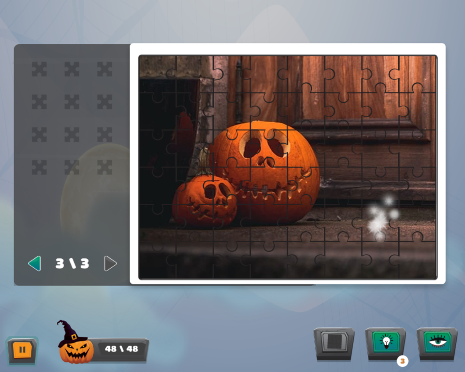 Halloween Puzzle Game Puzzle Complete Screenshot.