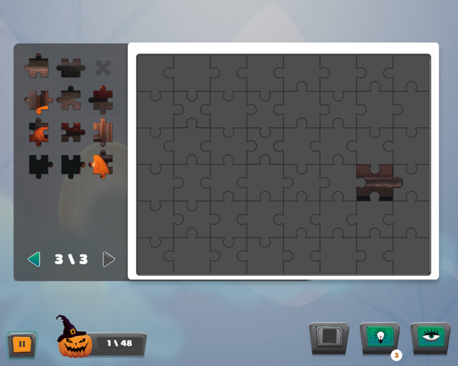 Halloween Puzzle Game Puzzle Start Screenshot.