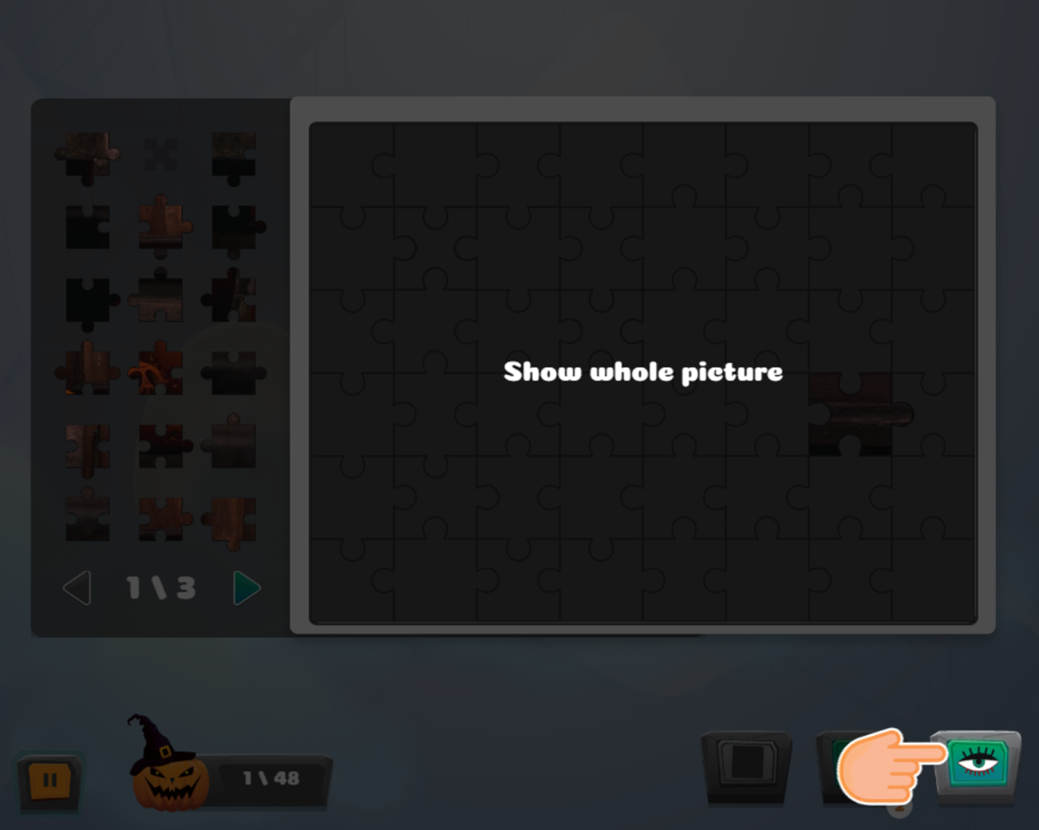Halloween Puzzle Game Show Picture Screenshot.