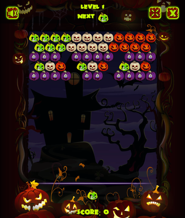 Halloween Shooter Game Start Screenshot.