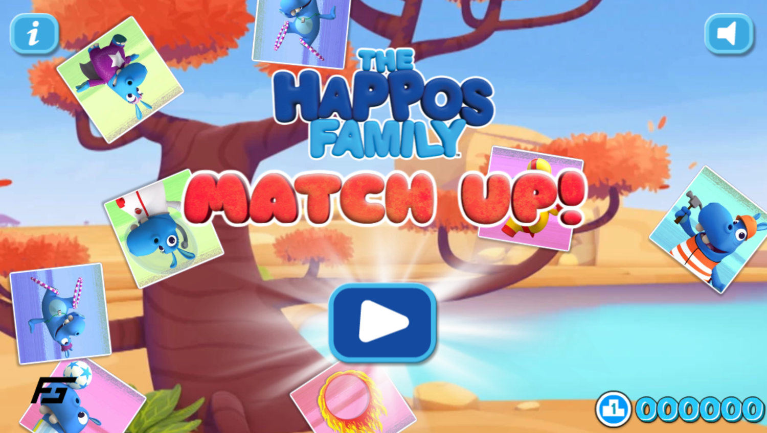 Happos Family Match Up Game Welcome Screen Screenshot.