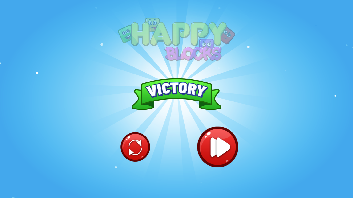 Happy Blocks Game Level Beat Screen Screenshot.