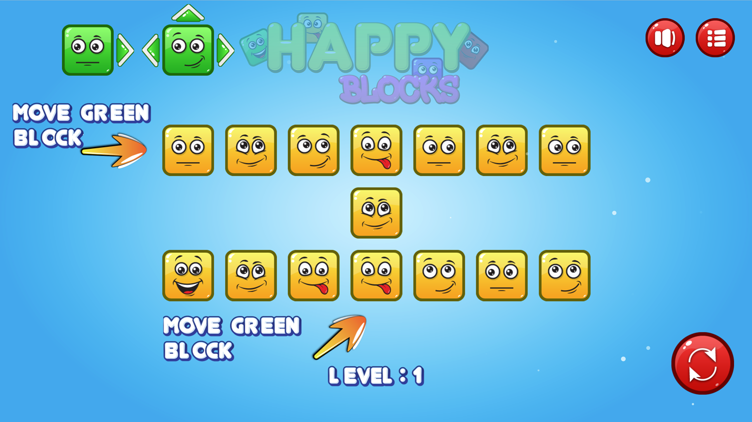 Happy Blocks Game Play Instructions Screenshot.